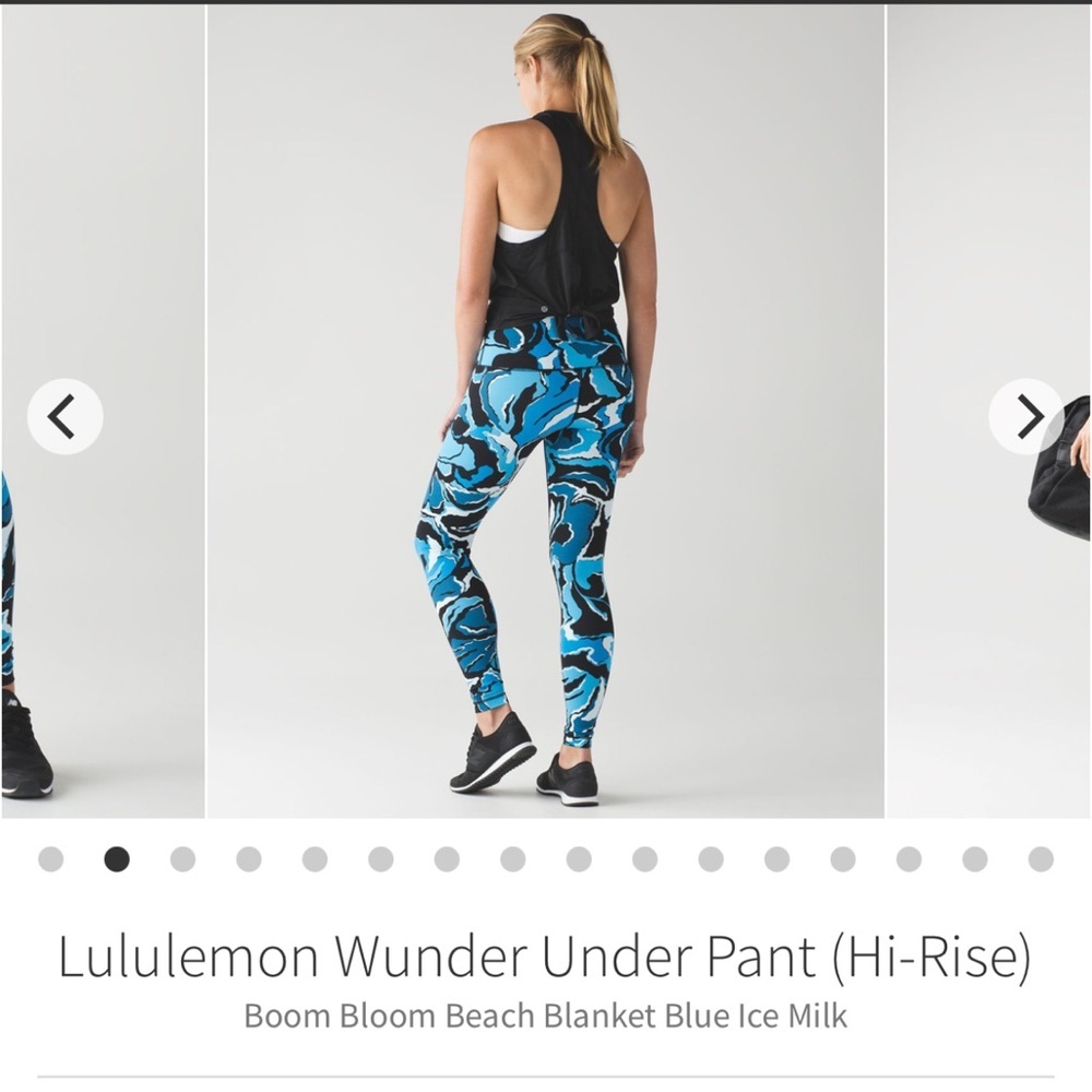 Lululemon Wunder Under Pant (Hi-Rise) Boom Bloom Beach Blanket Blue Ice Milk - Picture 4 of 8